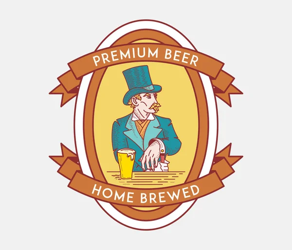 Amante Cerveja Uma Ilustração Vetorial Sobre Beber — Vetor de Stock