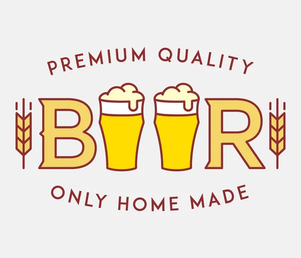 Qualité Premium Bière Est Une Illustration Vectorielle Consommation Alcool — Image vectorielle