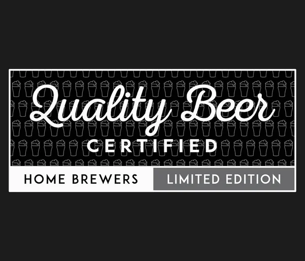 Qualidade Cerveja Certificada Edição Limitada Branco Preto Uma Ilustração Vetorial — Vetor de Stock