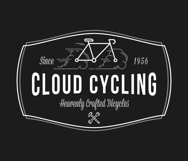 Bicicletas Hechas Cielo Blanco Sobre Negro Trata Ciclismo Descubrir Lugares — Vector de stock