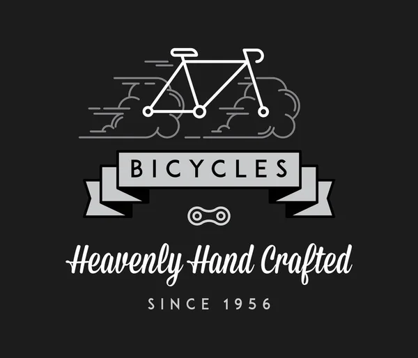 Bicicletas Hechas Mano Blanco Sobre Negro Trata Ciclismo Descubrir Hermosos — Vector de stock