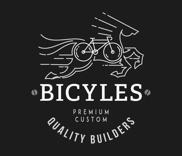 Bicicletas Calidad Superior Constructores Blanco Sobre Negro Trata Ciclismo Descubrir — Archivo Imágenes Vectoriales