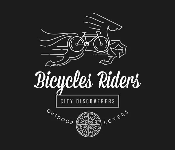 Bisiklete Binme Güzel Yerleri Keşfetmek Hakkında Bisiklet Gerçek Binici Beyaz — Stok Vektör