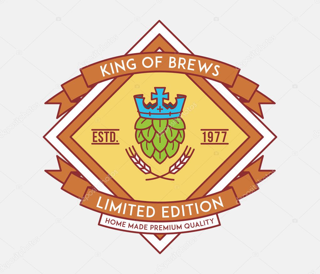 Beer king of brewers is a vector illustration about drinking