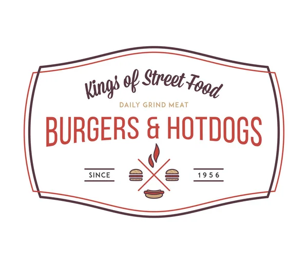 Burgers Hot Dogs Est Une Illustration Vectorielle Street Food — Image vectorielle