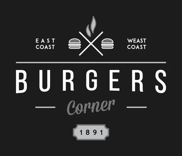 Burgers Coin Blanc Sur Noir Est Une Illustration Vectorielle Sur — Image vectorielle