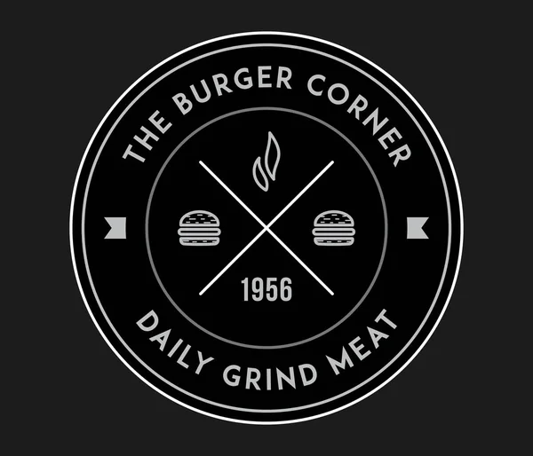 Burgers Corners White Black Vector Illustration Street Food — Stock Vector