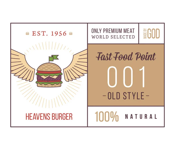 Égből Hamburgert Egy Vektoros Illusztráció Utcai Élelmiszer — Stock Vector