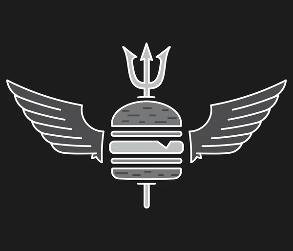 Гамбургери Belzebu Біле Чорному Векторна Ілюстрація Про Вуличної Їжі — стоковий вектор