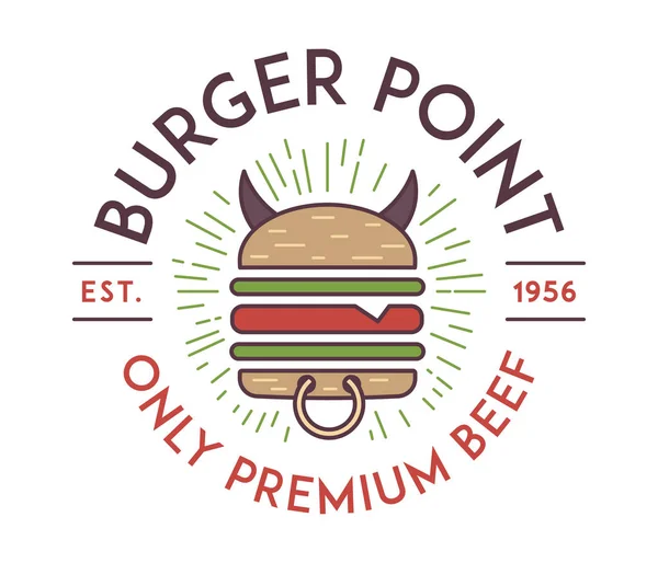 Burgers Point Uma Ilustração Vetorial Sobre Comida Rua — Vetor de Stock