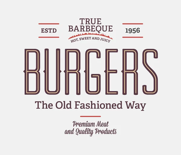 Burger True Barbecue Ist Eine Vektor Illustration Über Streetfood — Stockvektor