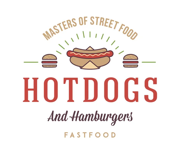 热狗和汉堡是街头食品的载体例证 — 图库矢量图片