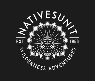 Açık nativesunit siyah üzerine beyaz bir vektör çizim vahşi keşif hakkında olduğunu