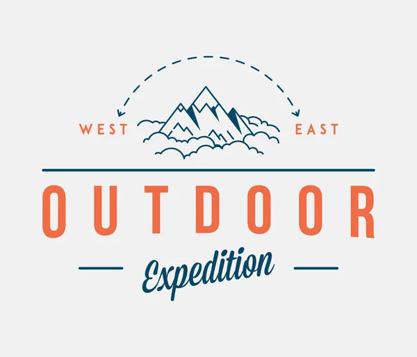 Outdoor Adventure Expedition Illustrazione Vettoriale Scoprire Esplorare — Vettoriale Stock