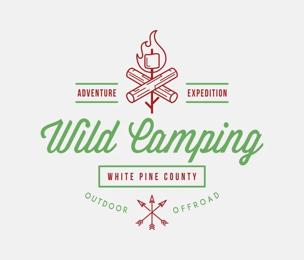 Outdoor Camping Sauvage Comté Pin Blanc Est Une Illustration Vectorielle — Image vectorielle