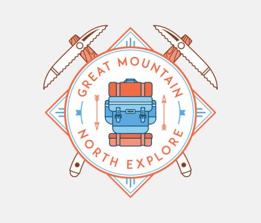 Büyük dağ Kuzey keşfetmek keşfetmek ve keşfetmek hakkında bir vektör çizim olduğunu