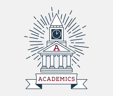 Eğitim ve öğrenme hakkında bir vektör çizim öğrenciler akademik evi