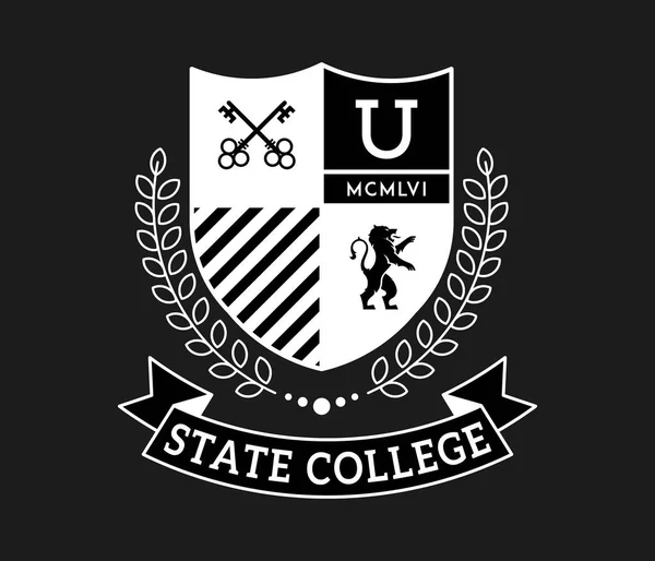 Claves Universidad Estatal Para Conocimiento Blanco Sobre Negro Una Ilustración — Vector de stock