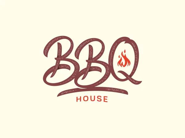 BBQ vector casa script de color — Vector de stock