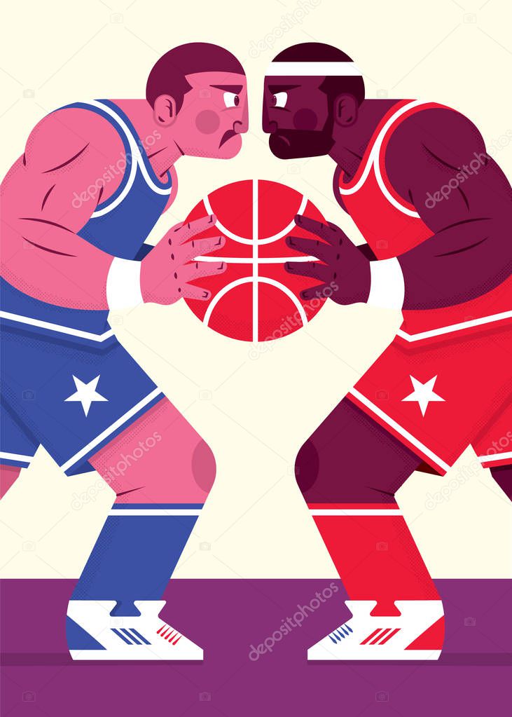 Basketball clash of champions vector illustration