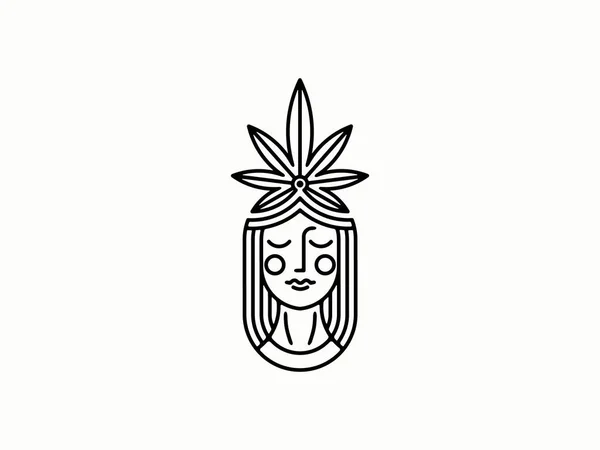 Lady Hemp Vetor Ilustração Para Qualquer Uso — Vetor de Stock