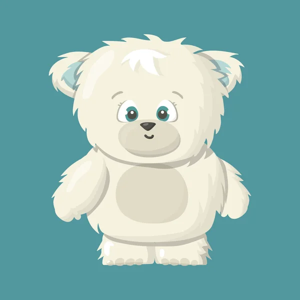 Branco Polar Sorrindo Feliz Urso Desenho Animado Vetor Arte Ilustração — Vetor de Stock