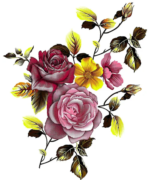 Yeni dijital tekstil tasarımı çiçekler ve dijital bayan gömlekleri için yapraklar soyut, klasik baskı