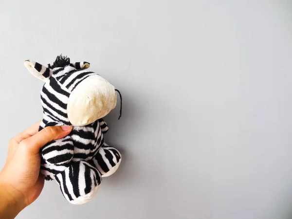 Zebra Vormige Pop Zwart Wit Grijze Achtergrond — Stockfoto