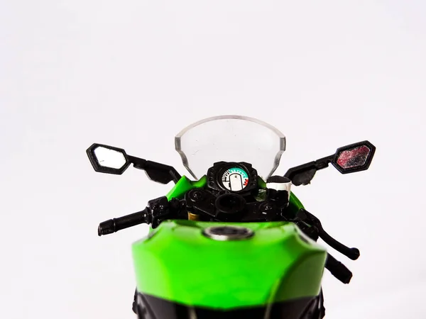 Ninja Jouet Moto Vert Sur Fond Blanc — Photo