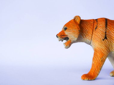 Beyaz arka planda kaplan oyuncağı