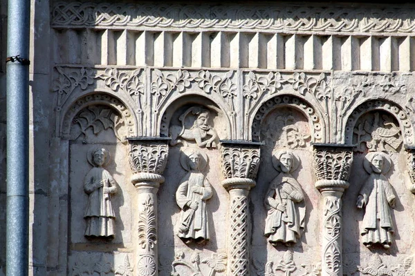 Scultura Pietra Della Cattedrale Dmitrievskij Vladimir — Foto Stock