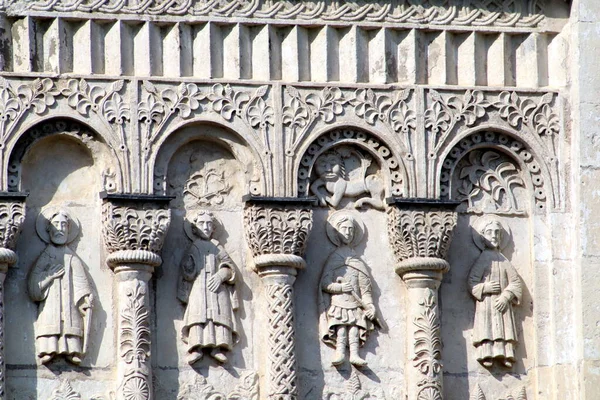 Scultura Pietra Della Cattedrale Dmitrievskij Vladimir — Foto Stock