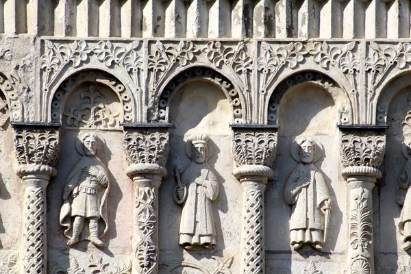 Scultura Pietra Della Cattedrale Dmitrievskij Vladimir — Foto Stock