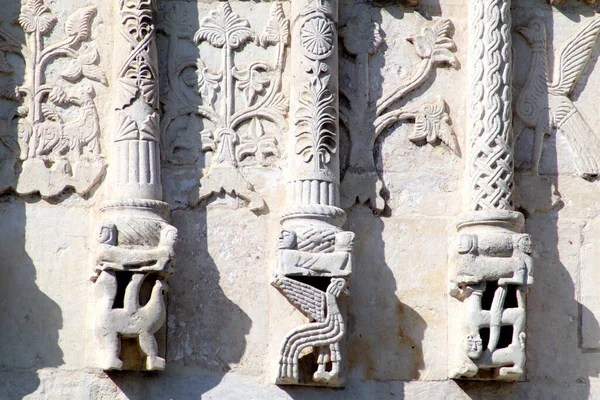 Scultura Pietra Della Cattedrale Dmitrievskij Vladimir — Foto Stock