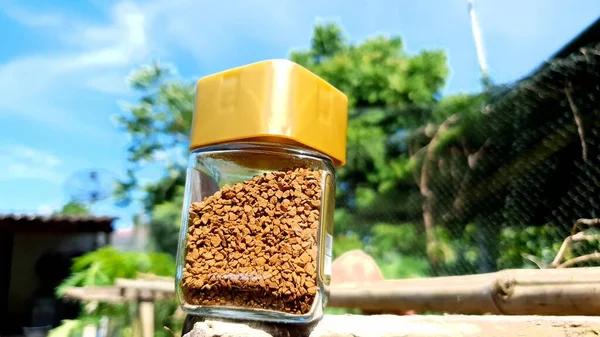 Instantkaffee Oder Gefriertrockneter Kaffee Über Die Natur — Stockfoto
