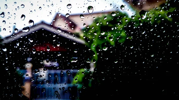 Rain Drop Glass Mirror Wall — Stock Photo, Image