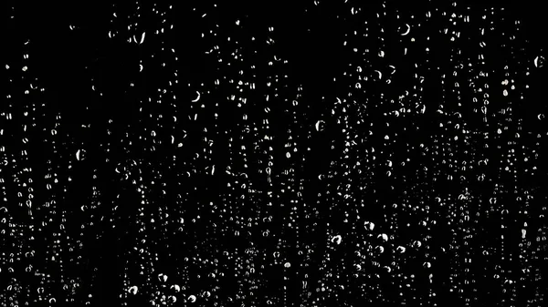 Witte Kleur Van Regendruppel Waterdruppel Het Glas Zwarte Achtergrond Wanneer — Stockfoto