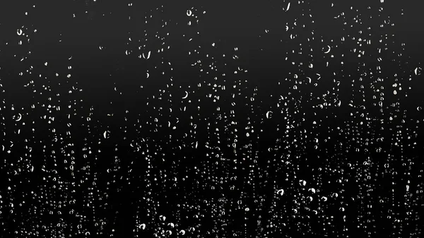 Biały Kolor Kropli Deszczu Lub Kropli Wody Szkło Czarnym Tle — Zdjęcie stockowe