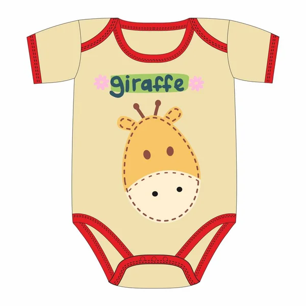 Illustration vectorielle de vêtements mignons pour nouveau-né avec girafe — Image vectorielle