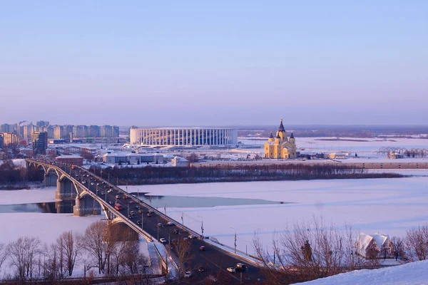 Nizhny Novgorod Federacja Rosyjska Stycznia 2019 Arena Sportowa Most Kanavinsky — Zdjęcie stockowe