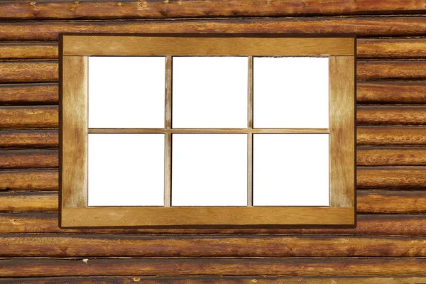 Drewniana Rama Okienna Stare Shabby Ramka Okna Ścianie Dziennika Białe — Zdjęcie stockowe