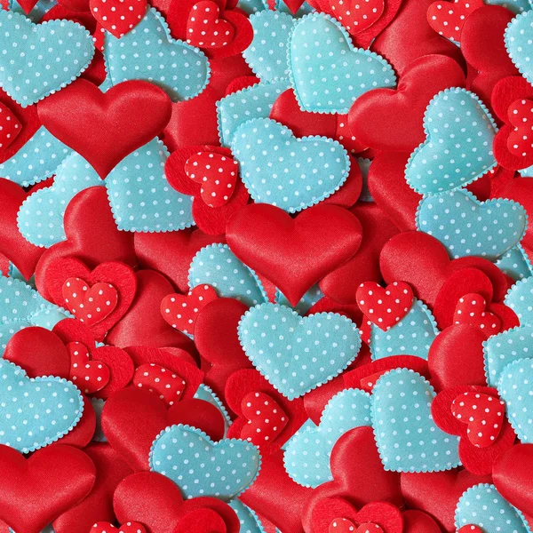 Seamless Pattern Red Blue Hearts Packing Option — Stock Photo, Image