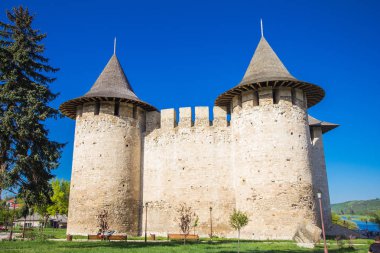 Bir güzel güneşli yaz günü Soroka şehir Moldova kalede Xv yüzyılın. Dinyester Nehri sağ kıyısında yer. Soroky, Moldova. Fort 1499 yılında Moldova Prens tarafından inşa