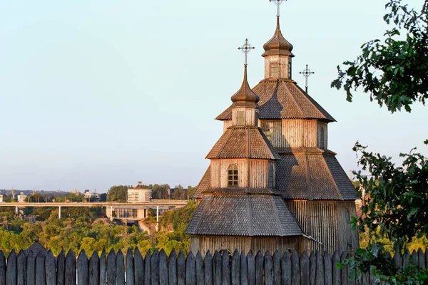 Старинный Деревянный Храм Украинском Запорожье — стоковое фото