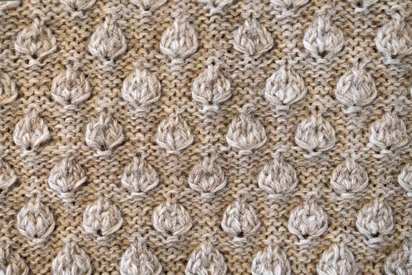 Texture Fond Tissu Tricoté Avec Motif Surélevé Forme Feuilles Gros — Photo