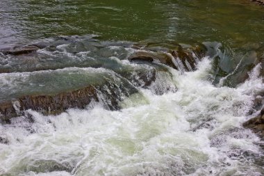 Şelale Ukrayna Karpatlar Prut Nehri üzerinde. Su portre