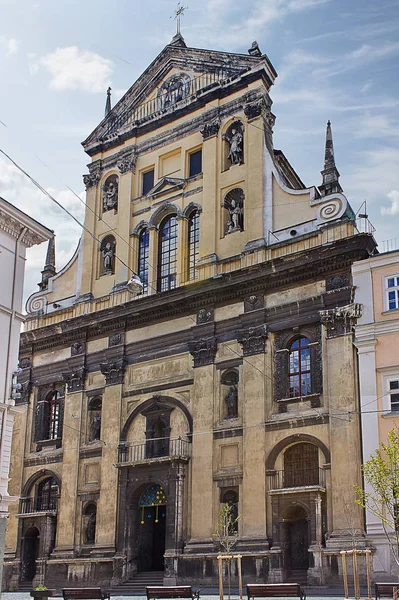 Yüzyılda Cizvit Kilisede Lviv Ukrayna Ukrayna Manzaraları — Stok fotoğraf