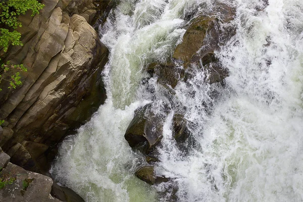 Waterfall Prut River Ukrainian Carpathians Water Closeup — Stock Photo, Image