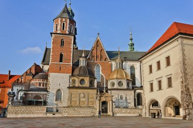 Krakow'daki Wawel Castle. Polonya manzaraları