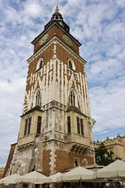 Starověká Budova Radnice Hlavním Náměstí Krakowa Polsko — Stock fotografie